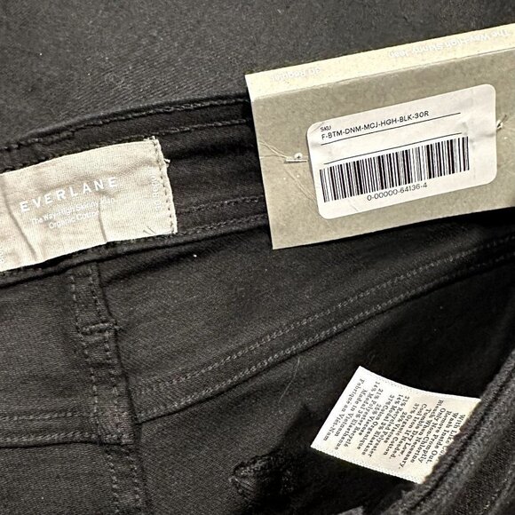 NWT Everlane The Way-High Clean Front Skinny Jean in Black - Size 30 - Picture 3 of 16